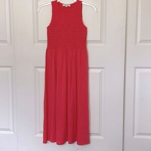 Loft Coral Midi Sundress XS
